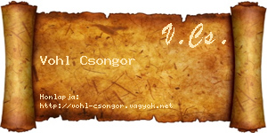 Vohl Csongor névjegykártya