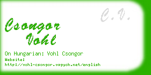 csongor vohl business card
